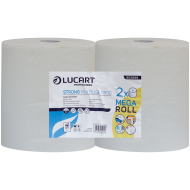 Role prosop indrustriale de hartie, alba, Lucart Strong 1800, 2 straturi, 2 role, 925 foi, 194 m/rola